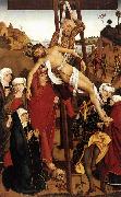 PLEYDENWURFF, Hans Crucifixion of the Hof Altarpiece sg oil painting